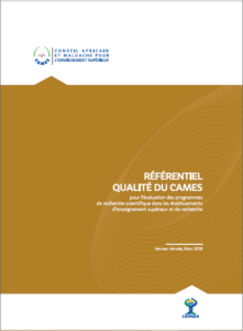 RÉFÉRENTIEL QUALITÉ DU CAMES/ pour l’évaluation des programmes de